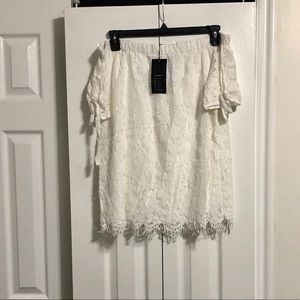 Off the shoulder lace shirt